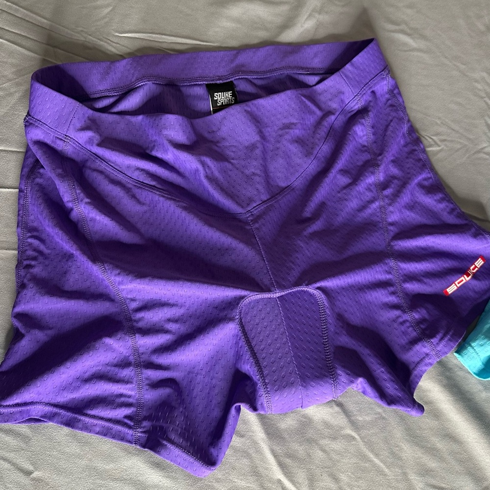 Purple Padded Bike Shorts